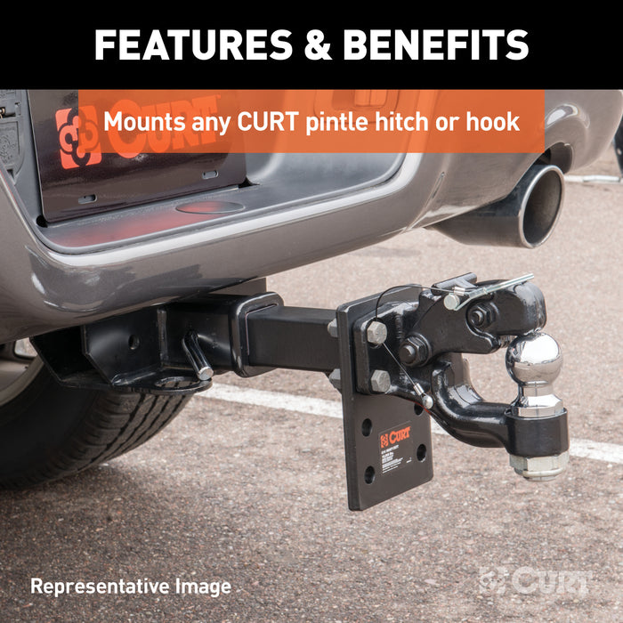 CURT 48326 CURT 48326 Pintle Mount for 2-Inch Hitch Receiver; 20;000 lbs; 6-Inch Length - Truck Part Superstore