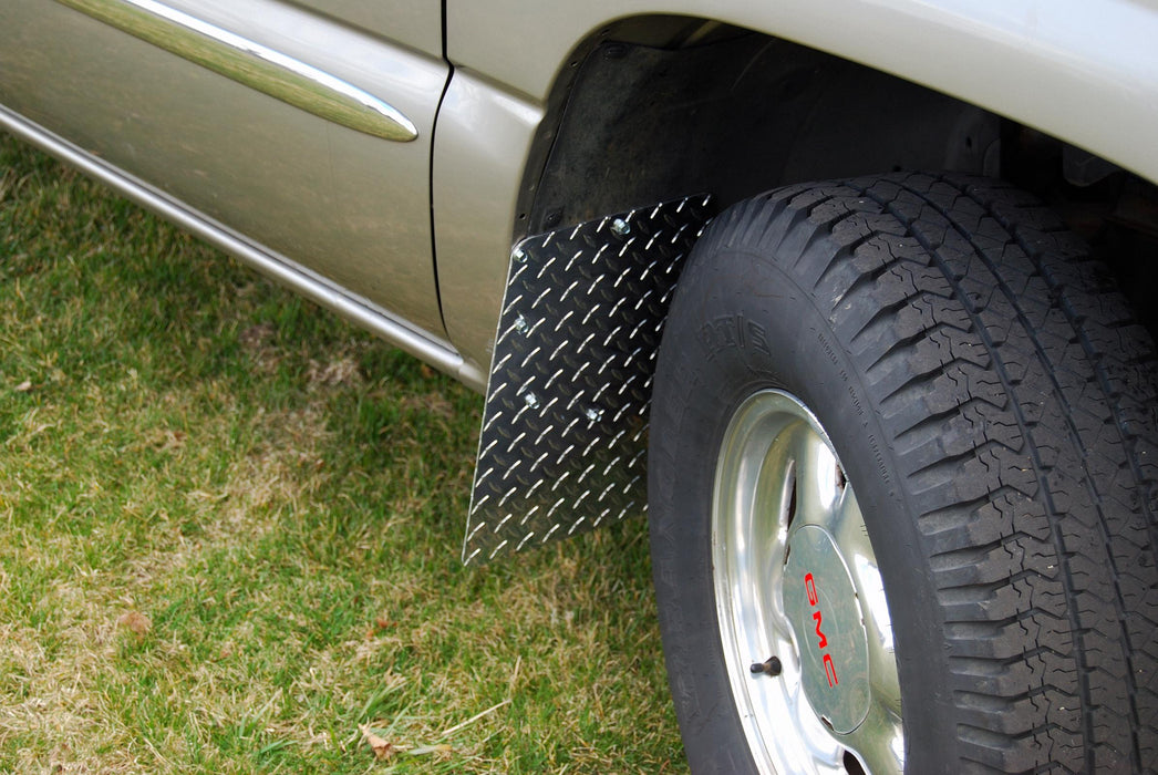 Owens Products 861924D Mud Flaps Owens Classic Aluminum Mudflaps / Rectangular / Diamond Tread Aluminum / Universal Fit / 19 x 24 / Bright / Owens Products - Truck Part Superstore