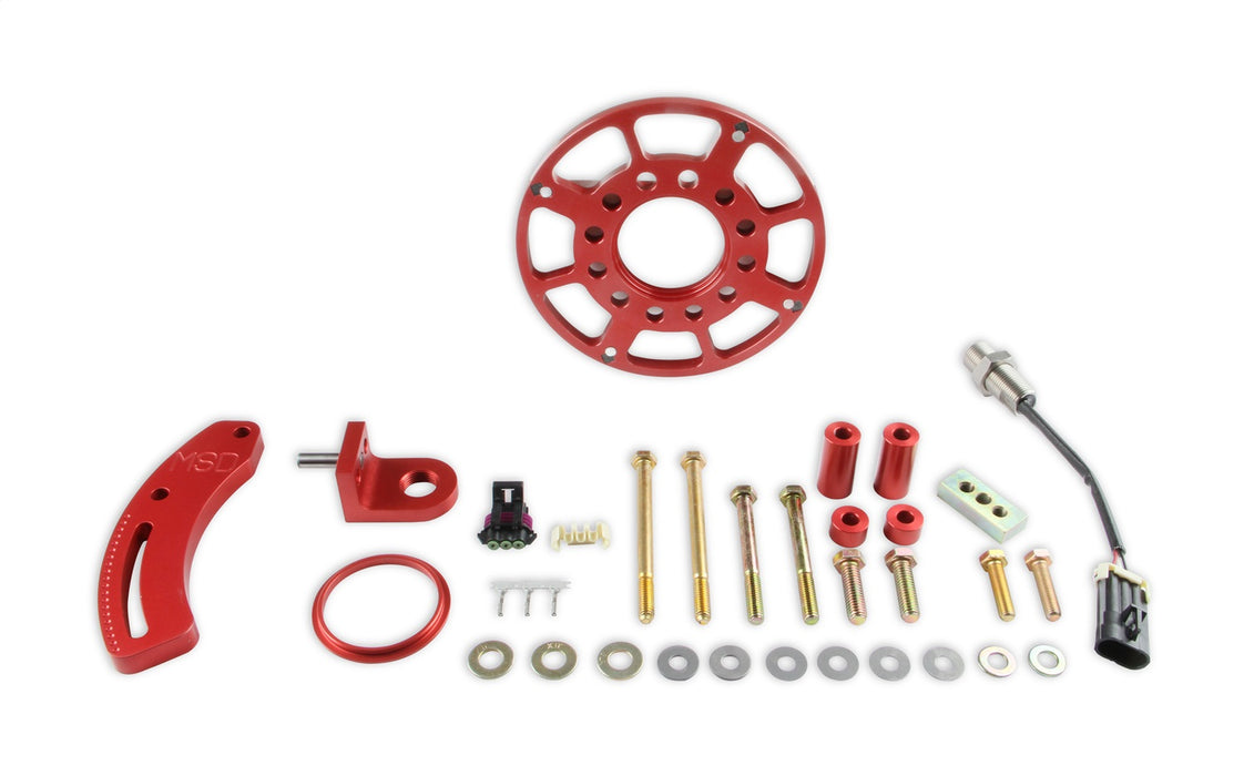 MSD 86401 Crank Trigger Kit; 6.562 in. Diameter; Billet Aluminum Trigger Wheel; Red; - Truck Part Superstore