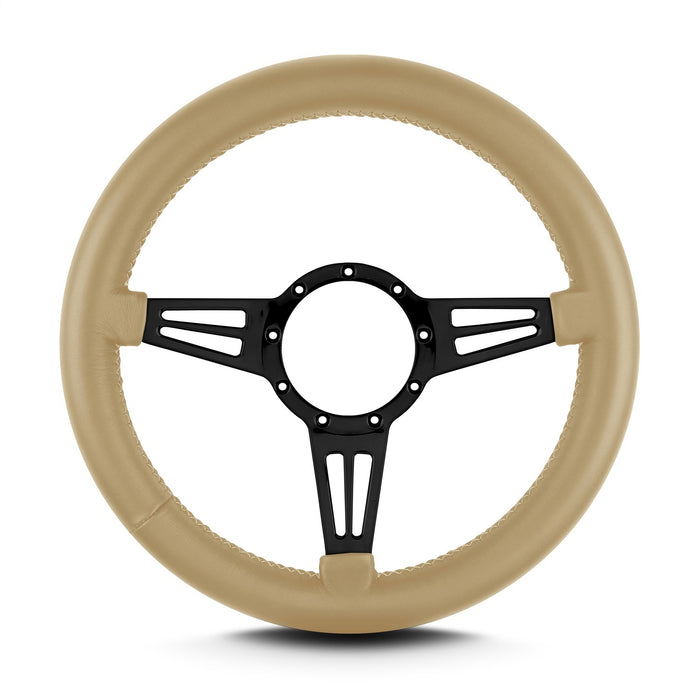 Lokar 86709 Lecarra Mark 4 Double Slot Steering Wheel; Tan; Black Spokes; 14 in. Thick Grip; - Truck Part Superstore