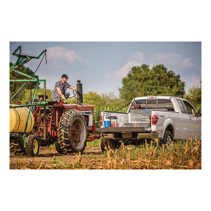 UWS TT-100-L-T-P 100-Gallon L-Shape Bright Aluminum Transfer Tank - Truck Part Superstore