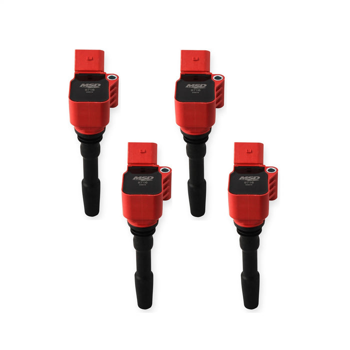MSD 87164 Blaster Direct Ignition Coil Set; Direct Bolt-In Replacement; Red; 4 pk.; - Truck Part Superstore