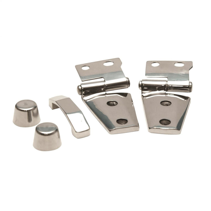 Rampage 87466 Complete Hood Kit; Incl. Hinges/Hood Stops/Footman Loop; Polished Stainless; - Truck Part Superstore
