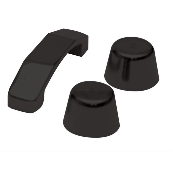 Rampage 87611 Hood Footman Loop And Windshield Stops; Black Powder Coat Over Stainless; - Truck Part Superstore
