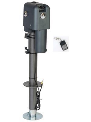 Husky Towing 87641 Elect 4500 LB Cap 18" Travel With 6" Drop Down Leg 3 St& LEDS With Remote Slvr - Truck Part Superstore