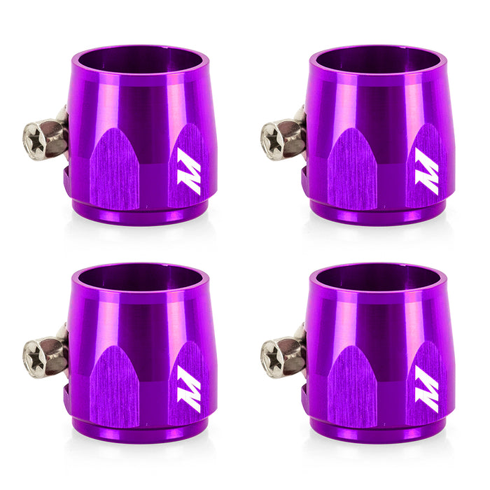 Mishimoto MMHXF-12-4-PR -12AN Hex Hose Finisher Clamp Set, Purple - Truck Part Superstore