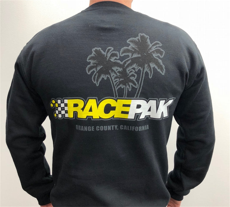 Racepak 880-PM-SSCP-M Racepak Sweatshirt; Medium; Crew Neck; Orange County Palm Tree; Black; - Truck Part Superstore