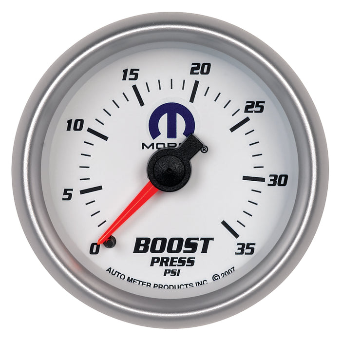 AutoMeter 880025 GAUGE; BOOST; 2 1/16in.; 35PSI; MECHANICAL; WHITE; MOPAR - Truck Part Superstore