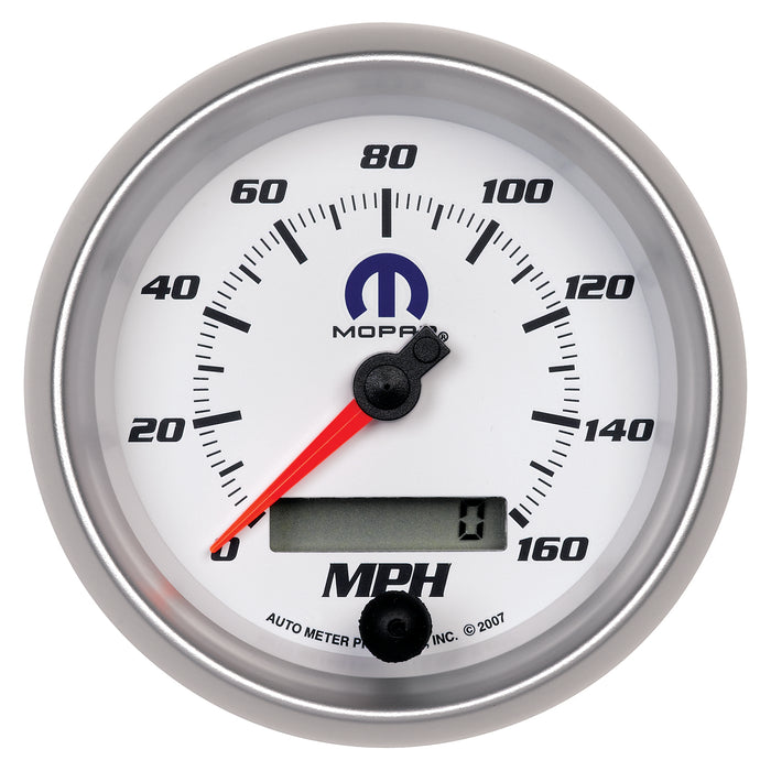 AutoMeter 880036 GAUGE; SPEEDOMETER; 3 3/8in.; 160MPH; ELEC. PROGRAMMABLE; WHITE; MOPAR - Truck Part Superstore