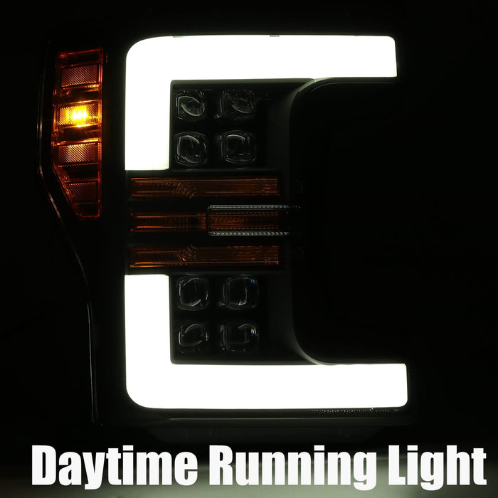 AlphaRex 880101 LED Projector Headlights Plank Style Design Chrome - Truck Part Superstore