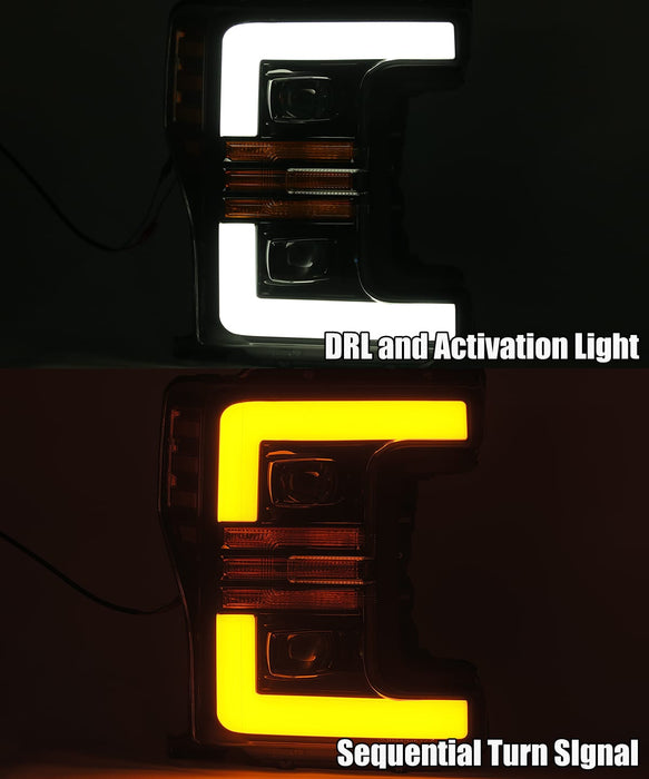 AlphaRex 880107 Projector Headlights Plank Style Design Chrome - Truck Part Superstore