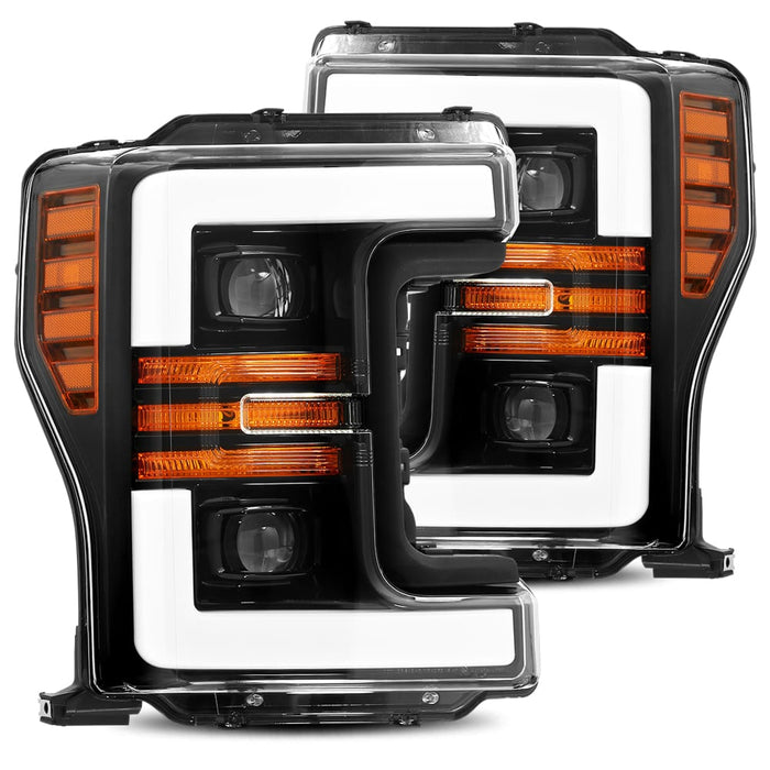 AlphaRex 880108 Projector Headlights Plank Style Design Gloss Black - Truck Part Superstore