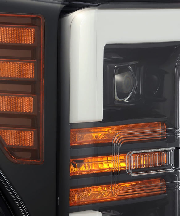 AlphaRex 880108 Projector Headlights Plank Style Design Gloss Black - Truck Part Superstore
