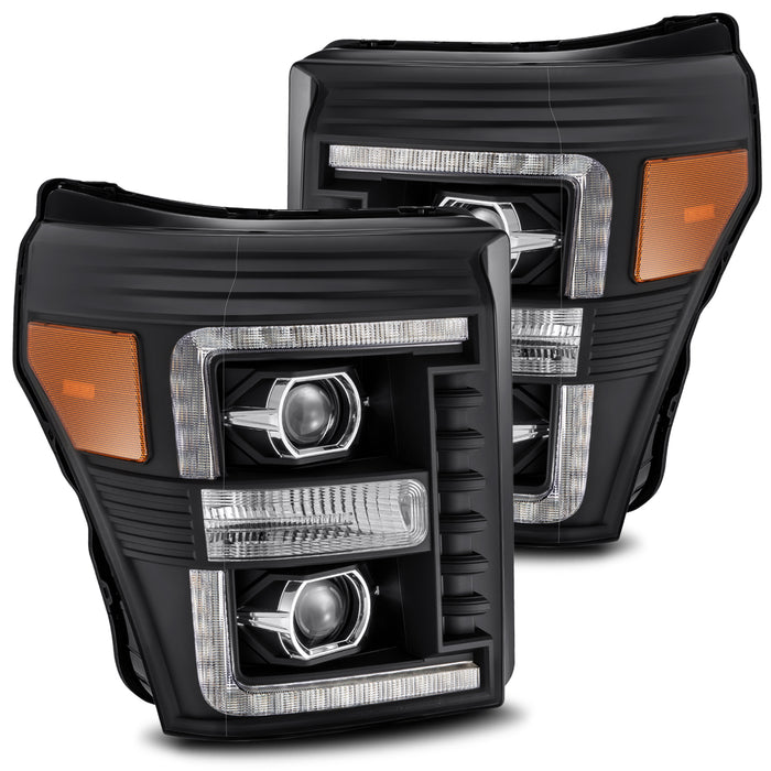 AlphaRex 880142 Projector Headlights Plank Style Design Black - Truck Part Superstore
