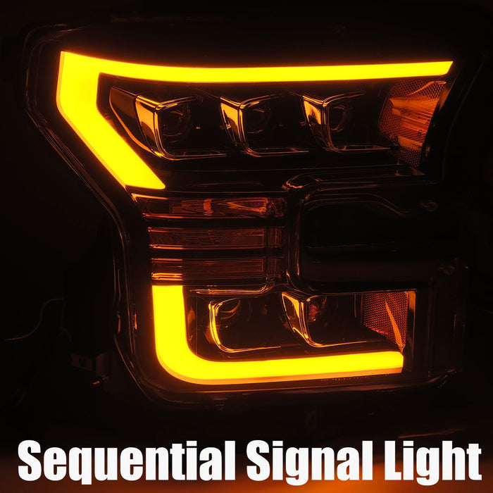 AlphaRex 880152 LED Projector Headlights Plank Style Design Matte Black - Truck Part Superstore