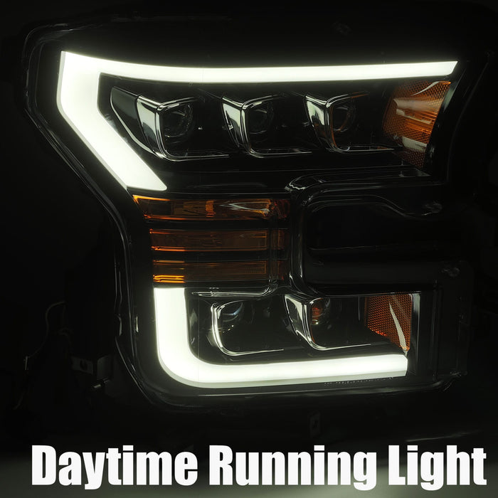 AlphaRex 880152 LED Projector Headlights Plank Style Design Matte Black - Truck Part Superstore
