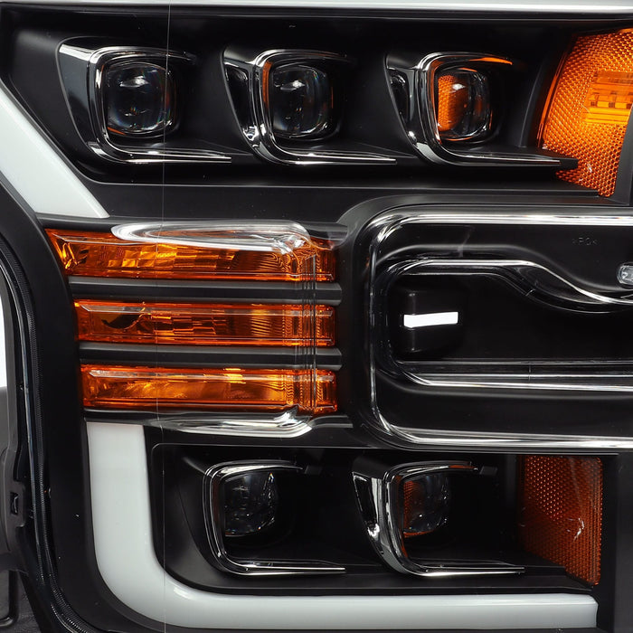 AlphaRex 880152 LED Projector Headlights Plank Style Design Matte Black - Truck Part Superstore