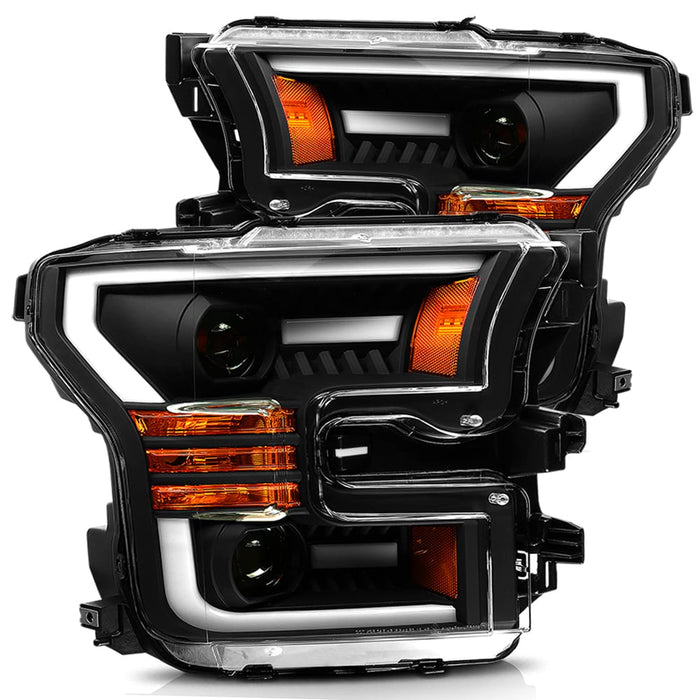 AlphaRex 880156 Projector Headlights Plank Style Design Matte Black - Truck Part Superstore