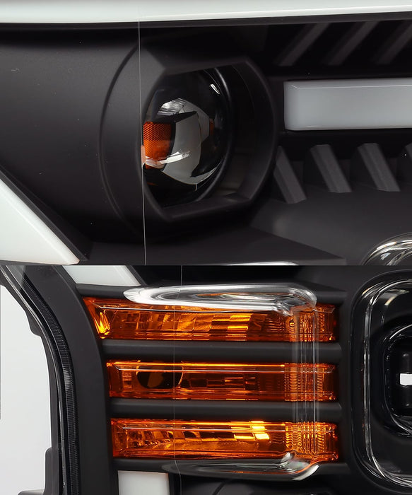 AlphaRex 880156 Projector Headlights Plank Style Design Matte Black - Truck Part Superstore