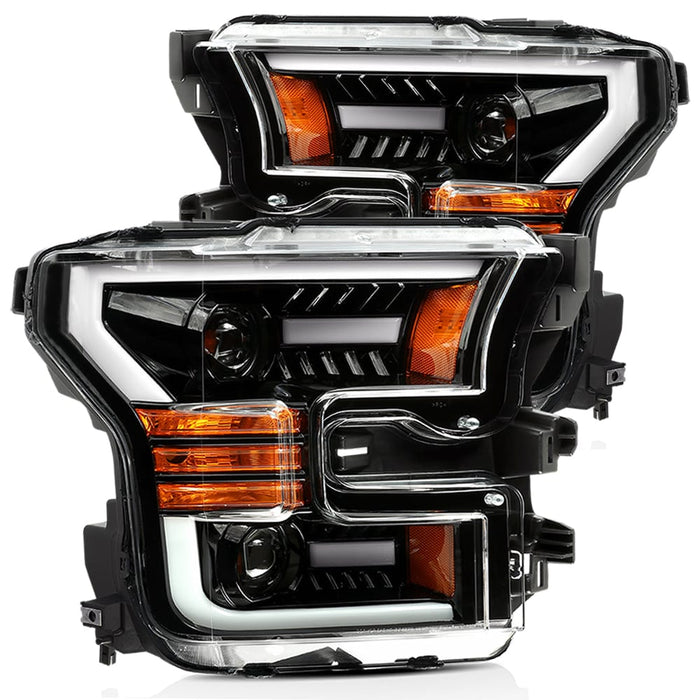 AlphaRex 880158 Projector Headlights Plank Style Design Chrome - Truck Part Superstore