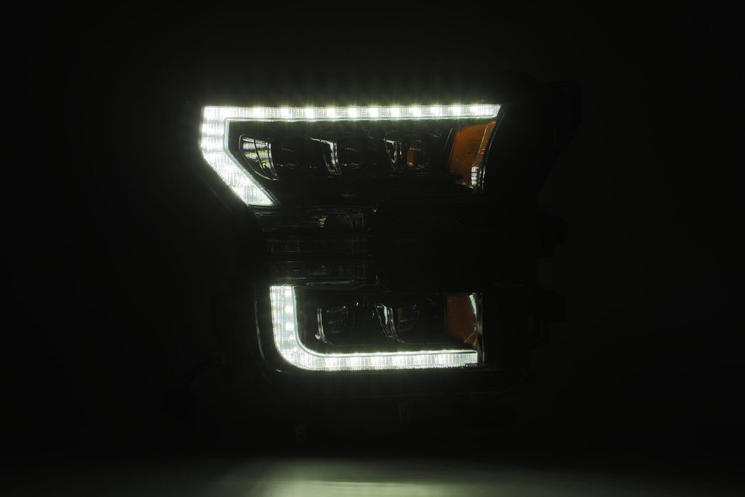 AlphaRex 880163 LED Projector Headlights Plank Style Design Midnight Black - Truck Part Superstore