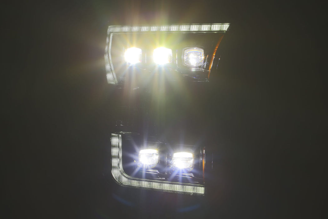 AlphaRex 880163 LED Projector Headlights Plank Style Design Midnight Black - Truck Part Superstore