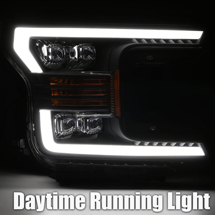 AlphaRex 880182 LED Projector Headlights Plank Style Design Matte Black - Truck Part Superstore