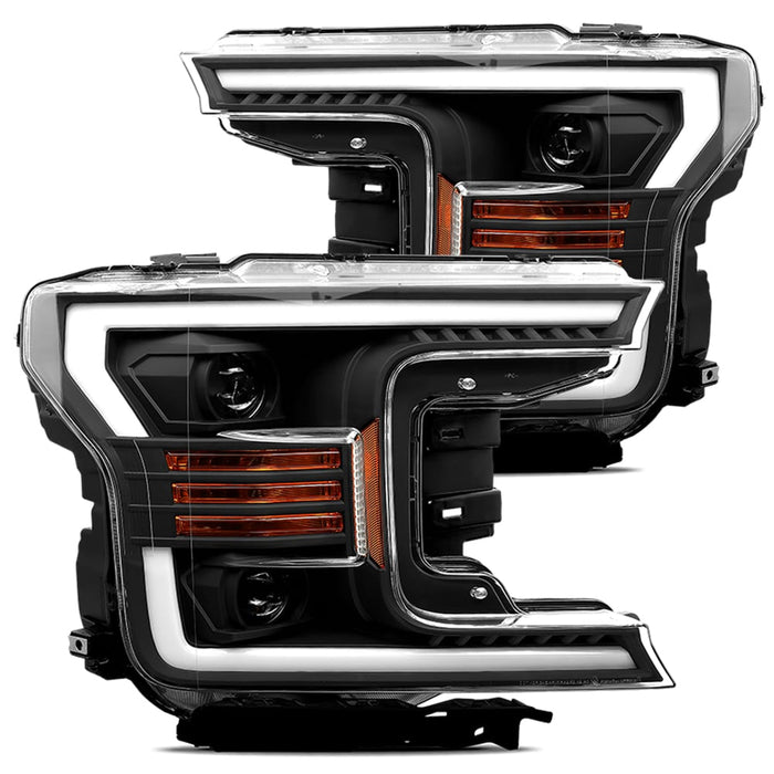 AlphaRex 880186 Projector Headlights Plank Style Design Matte Black - Truck Part Superstore