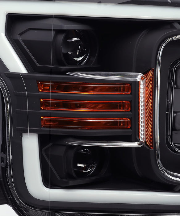 AlphaRex 880186 Projector Headlights Plank Style Design Matte Black - Truck Part Superstore