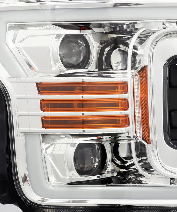 AlphaRex 880187 Projector Headlights Plank Style Design Chrome - Truck Part Superstore