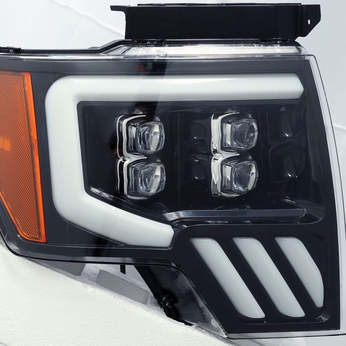 AlphaRex 880190 LED Projector Headlights Plank Style Design Gloss Black - Truck Part Superstore