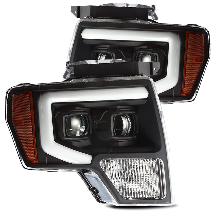 AlphaRex 880199 Projector Headlights Plank Style Design Black - Truck Part Superstore