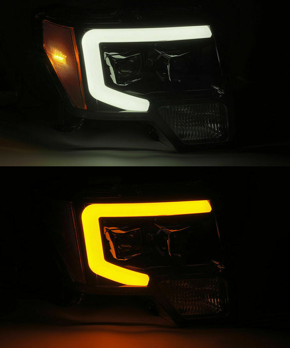 AlphaRex 880199 Projector Headlights Plank Style Design Black - Truck Part Superstore