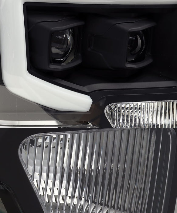 AlphaRex 880199 Projector Headlights Plank Style Design Black - Truck Part Superstore