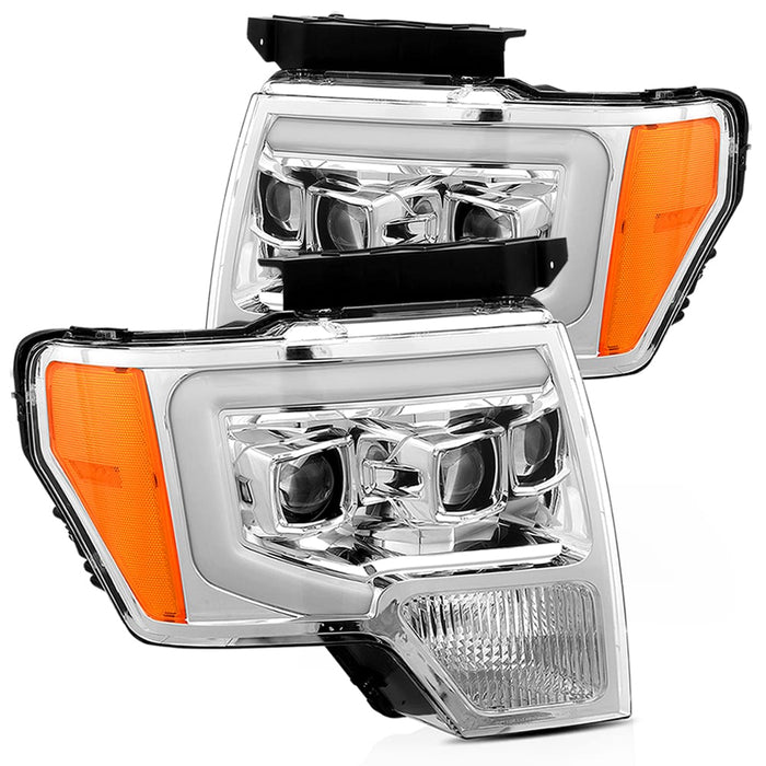 AlphaRex 880200 Projector Headlights Plank Style Design Chrome - Truck Part Superstore