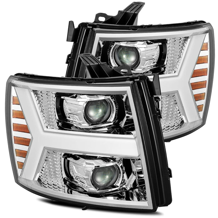 AlphaRex 880204 Projector Headlights Plank Style Design Chrome - Truck Part Superstore