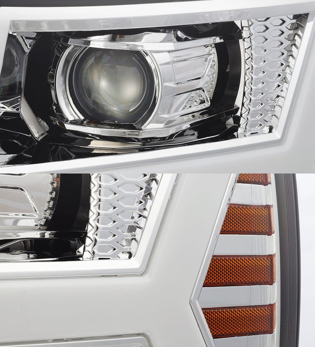 AlphaRex 880204 Projector Headlights Plank Style Design Chrome - Truck Part Superstore