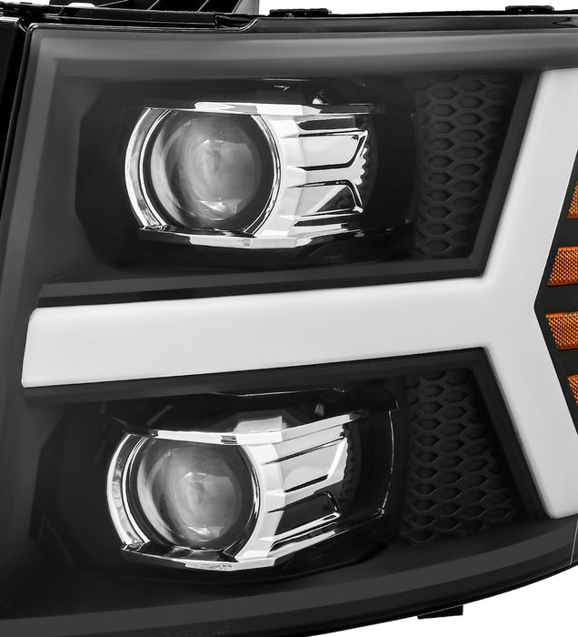 AlphaRex 880205 Projector Headlights Plank Style Design Black - Truck Part Superstore