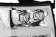 AlphaRex 880207 LED Projector Headlights Plank Style Design Chrome - Truck Part Superstore