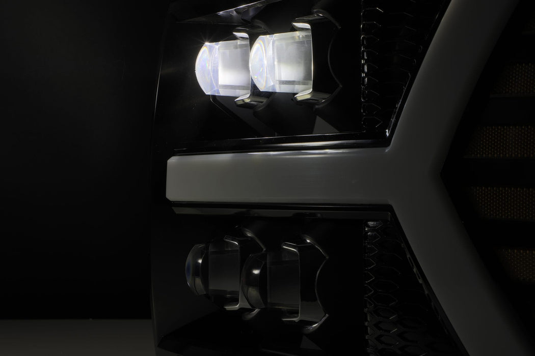 AlphaRex 880207 LED Projector Headlights Plank Style Design Chrome - Truck Part Superstore