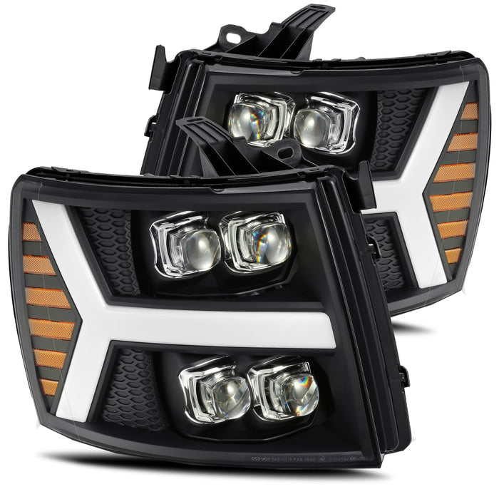 AlphaRex 880209 LED Projector Headlights Plank Style Design Black - Truck Part Superstore