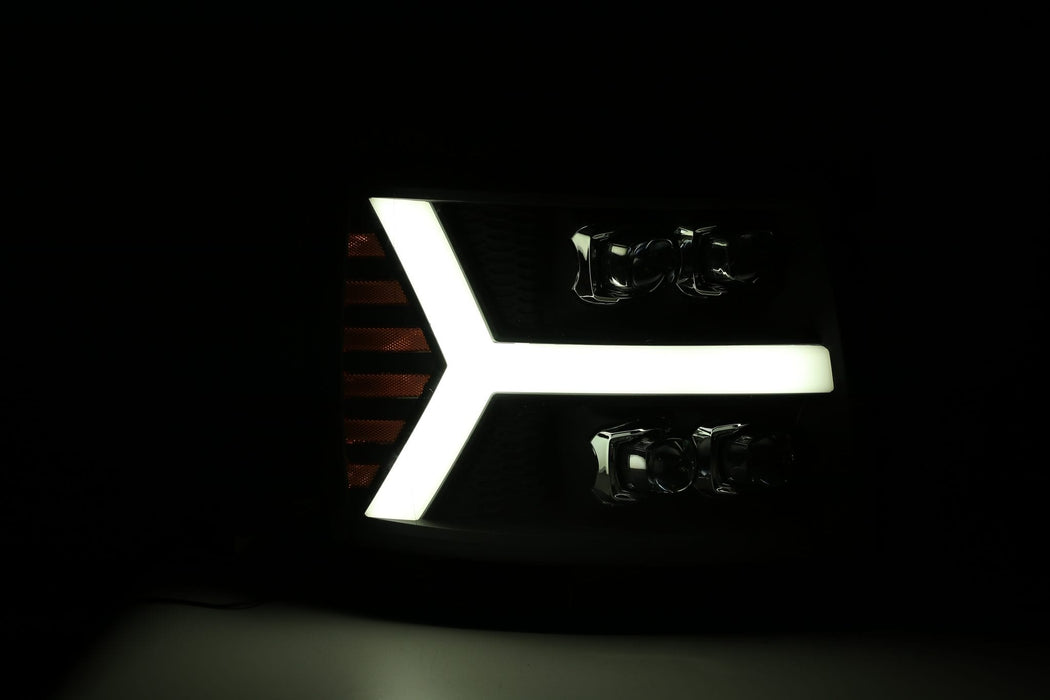 AlphaRex 880209 LED Projector Headlights Plank Style Design Black - Truck Part Superstore