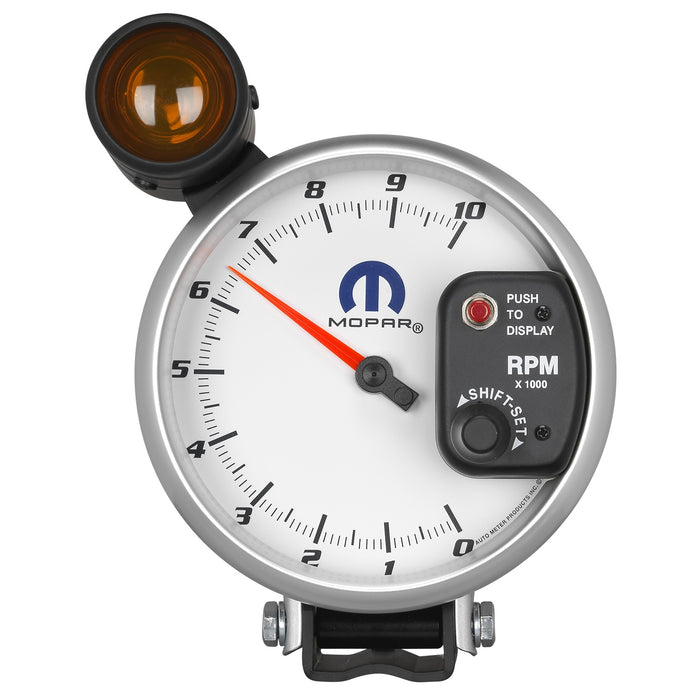 AutoMeter 880248 GAUGE; TACHOMETER; 5in.; 10K RPM; PEDESTAL W/EXT. SHIFT-LITE; WHITE; MOPAR - Truck Part Superstore