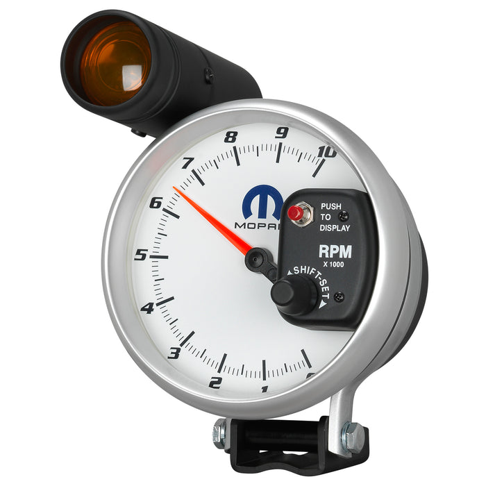 AutoMeter 880248 GAUGE; TACHOMETER; 5in.; 10K RPM; PEDESTAL W/EXT. SHIFT-LITE; WHITE; MOPAR - Truck Part Superstore
