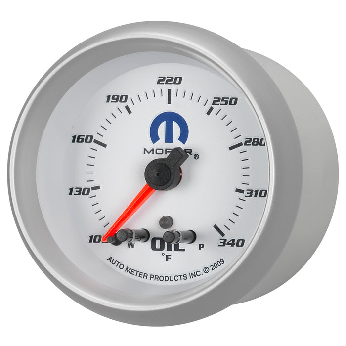 AutoMeter 880251 GAUGE; OIL TEMP; 2 5/8in.; 340deg.F; STEPPER MOTOR W/PEAK/WARN; WHITE; MOPAR - Truck Part Superstore
