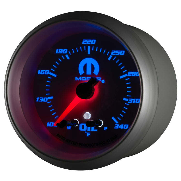 AutoMeter 880251 GAUGE; OIL TEMP; 2 5/8in.; 340deg.F; STEPPER MOTOR W/PEAK/WARN; WHITE; MOPAR - Truck Part Superstore