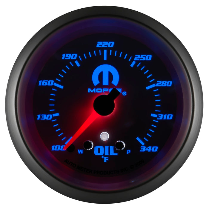 AutoMeter 880251 GAUGE; OIL TEMP; 2 5/8in.; 340deg.F; STEPPER MOTOR W/PEAK/WARN; WHITE; MOPAR - Truck Part Superstore