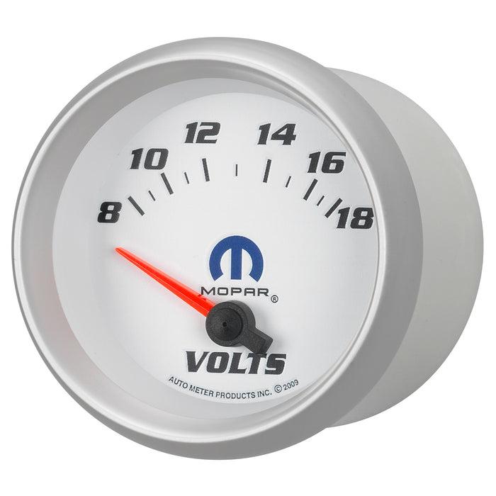 AutoMeter 880252 GAUGE; VOLTMETER; 2 5/8in.; 18V; ELECTRIC; WHITE; MOPAR - Truck Part Superstore