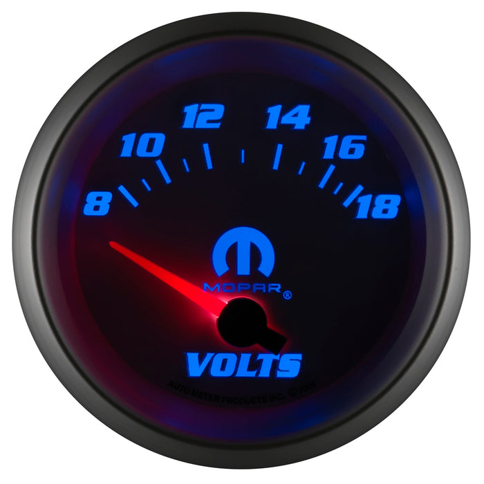 AutoMeter 880252 GAUGE; VOLTMETER; 2 5/8in.; 18V; ELECTRIC; WHITE; MOPAR - Truck Part Superstore