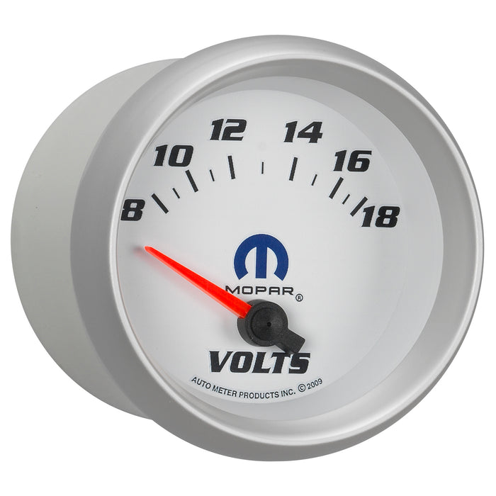 AutoMeter 880252 GAUGE; VOLTMETER; 2 5/8in.; 18V; ELECTRIC; WHITE; MOPAR - Truck Part Superstore